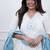  off-white embroidered cotton anarkali suit