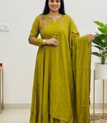  neon embroidered chanderi flared suit set
