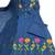  blue floral embroidered cotton straight suit set