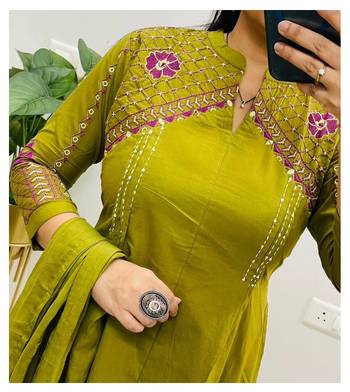  neon embroidered chanderi flared suit set 4