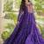 Violet georgette readymade navratri anarkali suit with kutchi patchwork