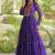 Violet georgette readymade navratri anarkali suit with kutchi patchwork