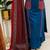  blue embroidered cotton straight suit set