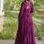 Wine rayon readymade navratri anarkali suit with kutchi thread work