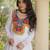 White rayon readymade navratri anarkali suit with kutchi thread work