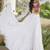 White rayon readymade navratri anarkali suit with kutchi thread work