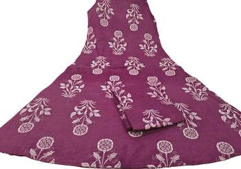 Beatiful wine purple floral block print sleeveless cotton co-ord set 5