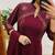 Beautiful wine embroidered chanderi flared suit set