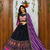Black Muslin cotton digital print lehenga with dupatta mirror work navratri special chaniya choli