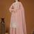 Peach designer embroidered sequins georgette salwar suit set