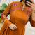  orange embroidered chanderi flared suit set