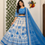white Muslin cotton digital print lehenga with dupatta mirror work navratri special chaniya choli