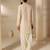 Gota embellished pure cotton silk mens off cream color kurta set