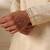 Gota embellished pure cotton silk mens off cream color kurta set
