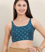 Women's brocade padded back open sleeveless saree blouse