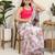 Women's brocade padded back open sleeveless saree blouse