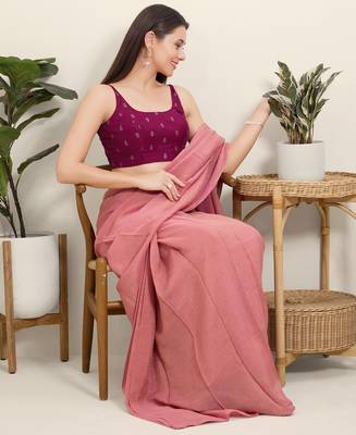 Women's brocade padded back open sleeveless saree blouse 4