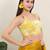 Women's satin silk padded back open sleeveless saree blouse