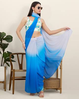 Women's shifli padded back open sleeveless saree blouse 4