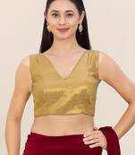 Women's tissue padded back open sleeveless saree blouse
