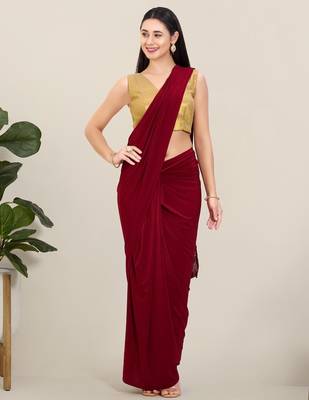 Women's tissue padded back open sleeveless saree blouse 4