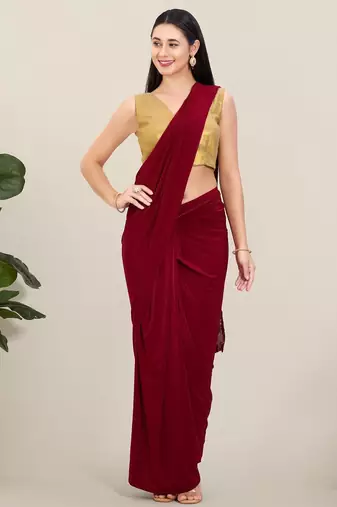 Women's tissue padded back open sleeveless saree blouse
