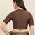 Women's tafeta silk padded front open elbow sleeves saree blouse