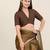 Women's tafeta silk padded front open elbow sleeves saree blouse