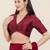 Women's tafeta silk padded front open elbow sleeves saree blouse