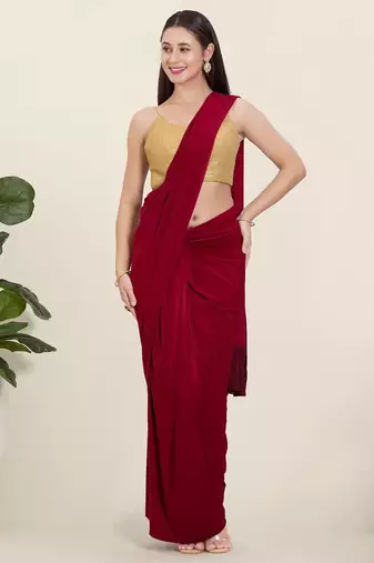 Women's georgette padded back open sleeveless saree blouse