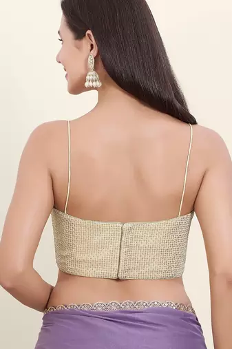 Women's georgette padded back open sleeveless saree blouse