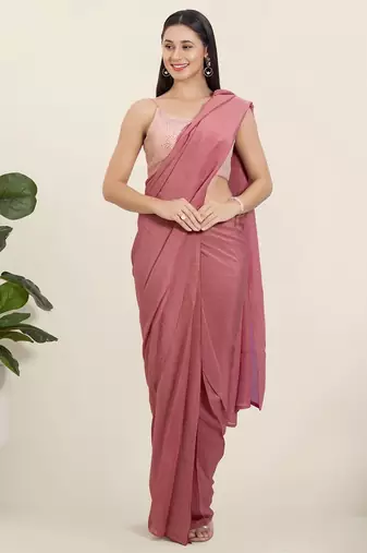 Women's georgette padded back open sleeveless saree blouse