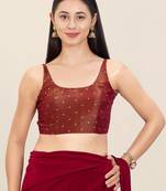 Women's tissue padded back open sleeveless saree blouse