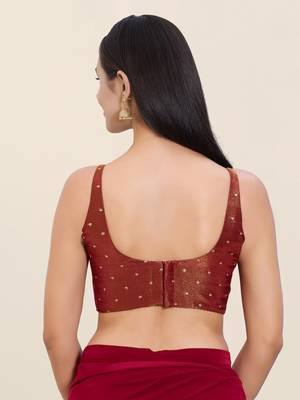 Women's tissue padded back open sleeveless saree blouse 2