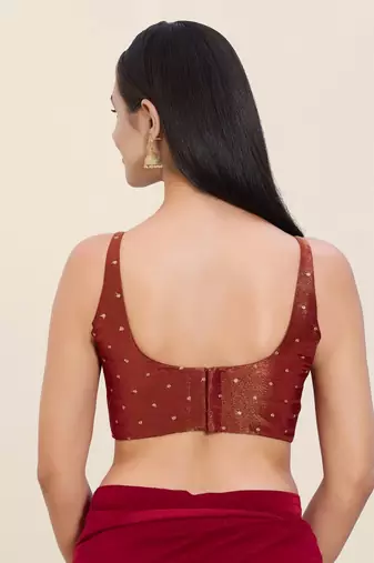 Women's tissue padded back open sleeveless saree blouse