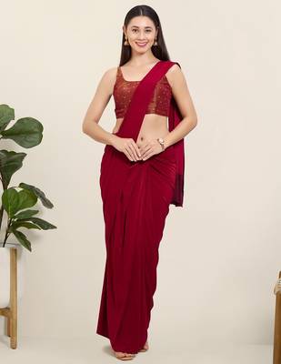Women's tissue padded back open sleeveless saree blouse 4
