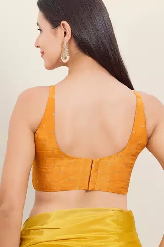 Women's tissue padded back open sleeveless saree blouse