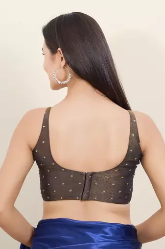 Women's tissue padded back open sleeveless saree blouse