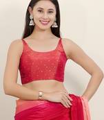 Women's tissue padded back open sleeveless saree blouse