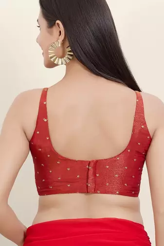 Women's tissue padded back open sleeveless saree blouse