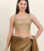 Women's tissue padded back open sleeveless saree blouse