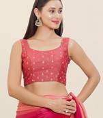 Women's tissue padded back open sleeveless saree blouse