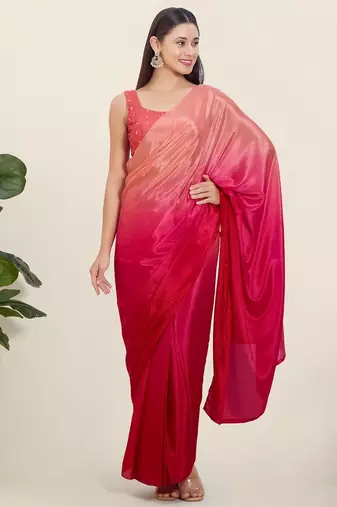 Women's tissue padded back open sleeveless saree blouse