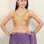 Women's brocade padded back open sleeveless saree blouse