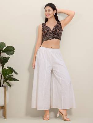 Women's cotton padded front open sleeveless saree blouse 4