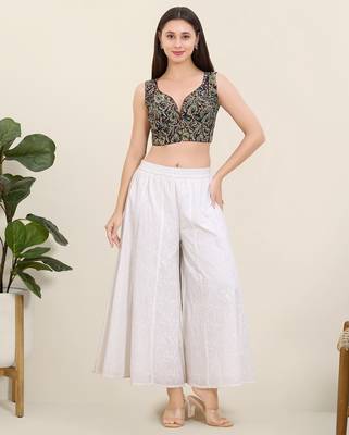 Women's cotton padded front open sleeveless saree blouse 4