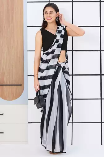 Women's cotton padded front open sleeveless saree blouse