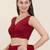 Women's cotton padded front open sleeveless saree blouse