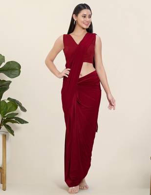 Women's cotton padded front open sleeveless saree blouse 4