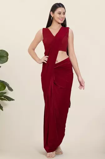 Women's cotton padded front open sleeveless saree blouse